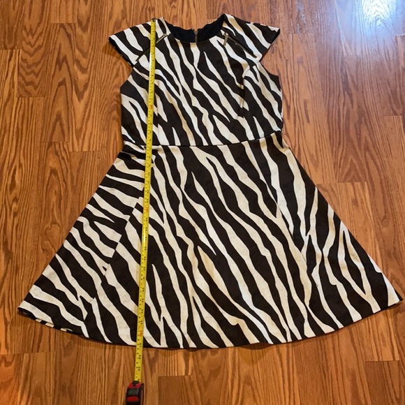 Michael Kors Brown Cream Zebra Print Dress Sz. 14 - Picture 4 of 13